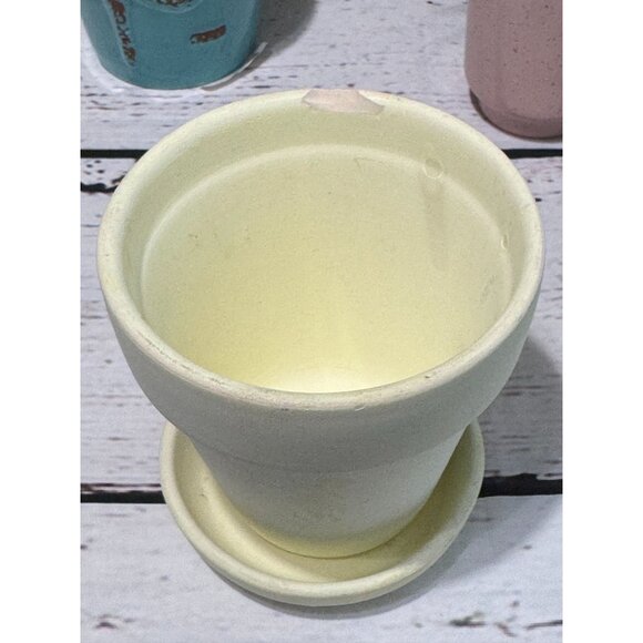 Hand-Painted Ceramic Flower Pot With Saucer - Picture 10 of 11